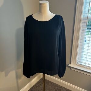 Ann Taylor Black Long Sleeve Blouse